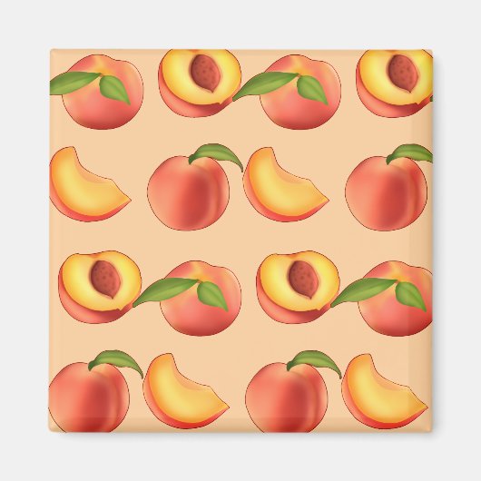 Peach Fruit Patroon Magneet (Voorkant)