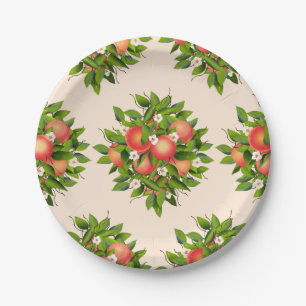 Peach Fruit Patroon Papieren Bordje
