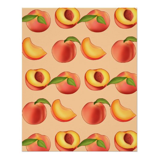 Peach Fruit Patroon Perfect Poster (Voorkant)