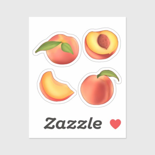 Peach Fruit Patroon Sticker (Vel)