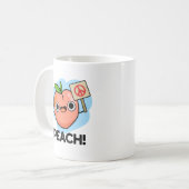 Peach Funny Peace Pun Koffiemok (Voorkant links)