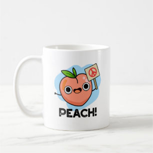 Peach Funny Peace Pun Koffiemok