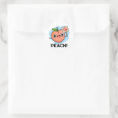 Peach Funny Peace Pun Ronde Sticker (Tas)