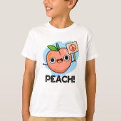 Peach Funny Peace Pun T-shirt (Voorkant)