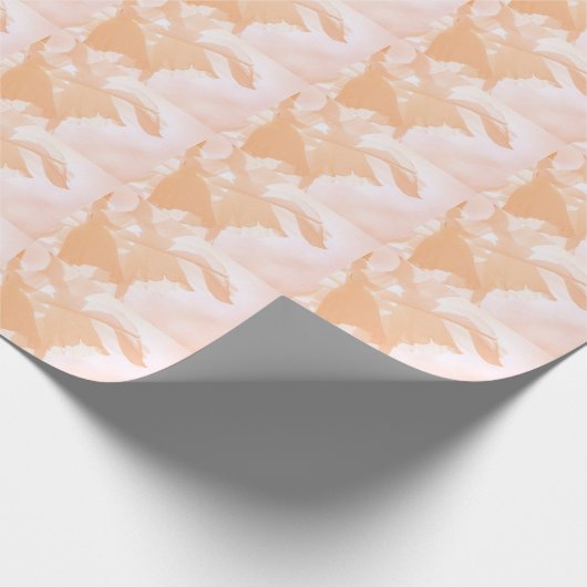 Peach Fuzz Abstracte Bloemen Cadeaupapier (Hoek)