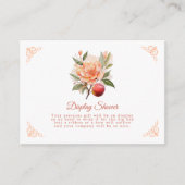 Peach Fuzz Baby shower Display Douche Behuizing CA Informatiekaartje (Voorkant)