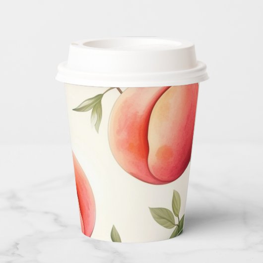Peach Fuzz Baby shower Papieren Bekers (Achterkant)