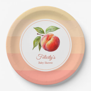 Peach Fuzz Baby Shower Papieren Bordje