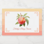 Peach Fuzz Baby shower Sparkling Wijnetiket (Enkel label)