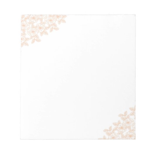 Peach Fuzz Bloemenrand  & Elegant Notitieblok (Voorkant)
