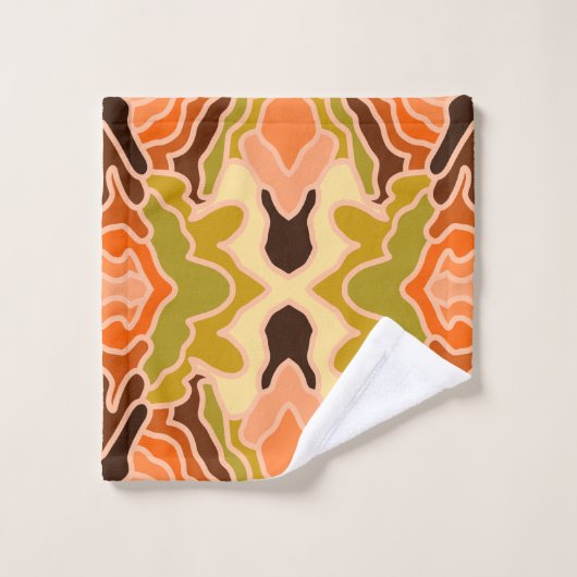 Peach Fuzz Boho Shabby Chique Geometrische Abstrac Bad Handdoek (Wasdoekje)