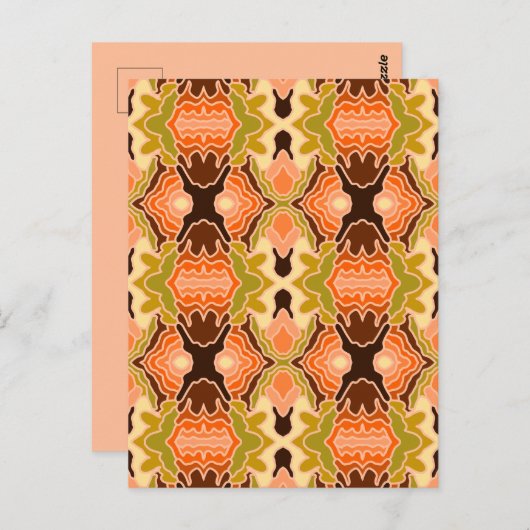 Peach Fuzz Boho Shabby Chique Geometrische Abstrac Briefkaart (Voorkant / Achterkant)