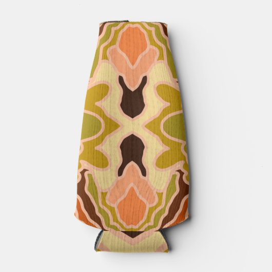 Peach Fuzz Boho Shabby Chique Geometrische Abstrac Flesjeskoeler (Voorkant)