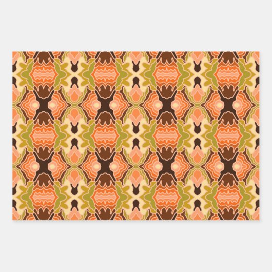 Peach Fuzz Boho Shabby Chique Geometrische Abstrac Inpakpapier Vel (Voorkant)