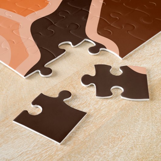 Peach Fuzz Boho Shabby Chique Geometrische Abstrac Legpuzzel (Zijkant)