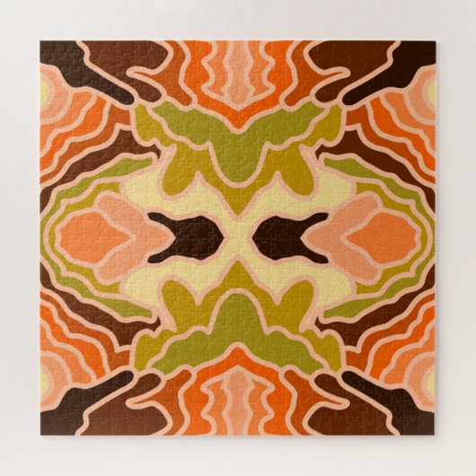 Peach Fuzz Boho Shabby Chique Geometrische Abstrac Legpuzzel (Horizontaal)