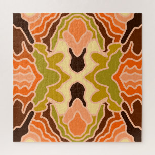 Peach Fuzz Boho Shabby Chique Geometrische Abstrac Legpuzzel