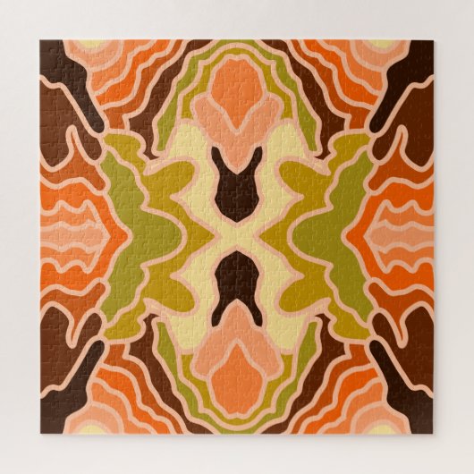 Peach Fuzz Boho Shabby Chique Geometrische Abstrac Legpuzzel (Verticaal)