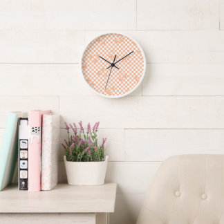 Peach Fuzz Cherry Gingham Pattern