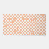 Peach Fuzz Cherry Gingham Pattern Bureaumat (Voorkant)
