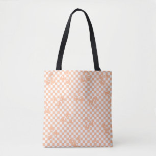 Peach Fuzz Cherry Gingham Pattern Draagtas