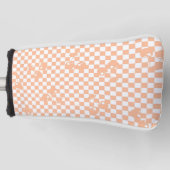 Peach Fuzz Cherry Gingham Pattern Golfheadcover (Voorkant)