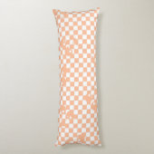 Peach Fuzz Cherry Gingham Pattern Lichaamskussen (Achterkant (Verticaal))