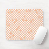 Peach Fuzz Cherry Gingham Pattern Muismat (Met muis)