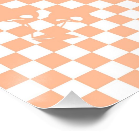 Peach Fuzz Cherry Gingham Pattern Perfect Poster (Hoek)