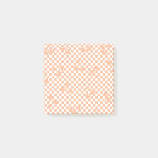 Peach Fuzz Cherry Gingham Pattern Post-it® Notes (Voorkant)