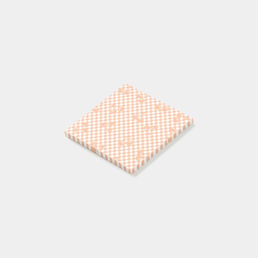 Peach Fuzz Cherry Gingham Pattern Post-it® Notes (Schuin)