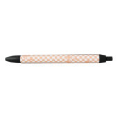 Peach Fuzz Cherry Gingham Pattern Zwarte Inkt Pen (Voorkant)