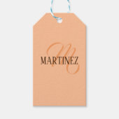 Peach Fuzz Elegante gepersonaliseerde naam Cadeaulabel (Voorkant)