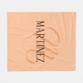 Peach Fuzz Elegante gepersonaliseerde naam Fleece Deken (Voorkant (Horizontaal))