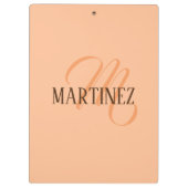 Peach Fuzz Elegante gepersonaliseerde naam Klembord (Achterkant)