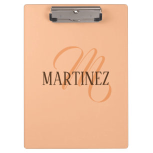 Peach Fuzz Elegante gepersonaliseerde naam Klembord