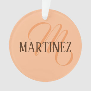Peach Fuzz Elegante gepersonaliseerde naam Ornament