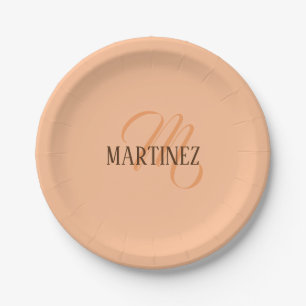 Peach Fuzz Elegante gepersonaliseerde naam Papieren Bordje