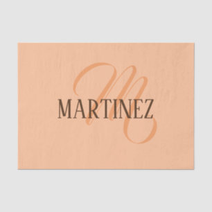 Peach Fuzz Elegante gepersonaliseerde naam Tissuepapier