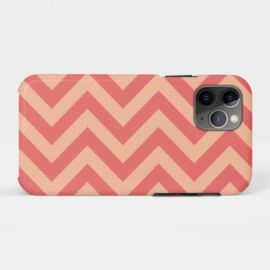 Peach Fuzz en Cranberry Chevron Case-Mate iPhone Case (Achterkant (horizontaal))