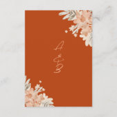 Peach Fuzz en Rust Waterverf Bruiloft RSVP Informatiekaartje (Achterkant)