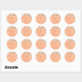 Peach Fuzz en Rust Waterverf Bruiloft RSVP Ronde Sticker (Vel)