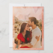 Peach Fuzz Floral bruiloft uitnodiging (Achterkant)