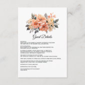 Peach Fuzz Floral Wedding Gastengegevens Informatiekaartje (Voorkant)