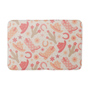 Peach Fuzz Groovy Cowgirl Laarzen en Haten patroon Badmat