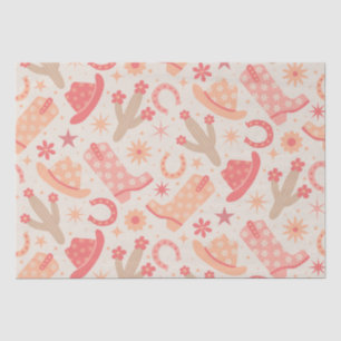 Peach Fuzz Groovy Cowgirl laarzen en petten Tissuepapier