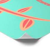 Peach Fuzz Kleur van het jaar champignons bloemig Poster (Hoek)