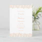 Peach Fuzz minimalistisch trendy bloempatroon Kaart (Staand voorkant)