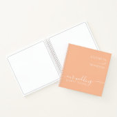Peach Fuzz Modern Minimal Wedding Gastenboek Notitieboek (Binnen)