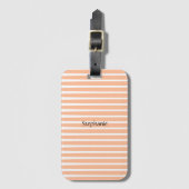 Peach Fuzz Monogram Aangepaste naam Stripes 2024 Bagagelabel (Voorkant (verticaal))